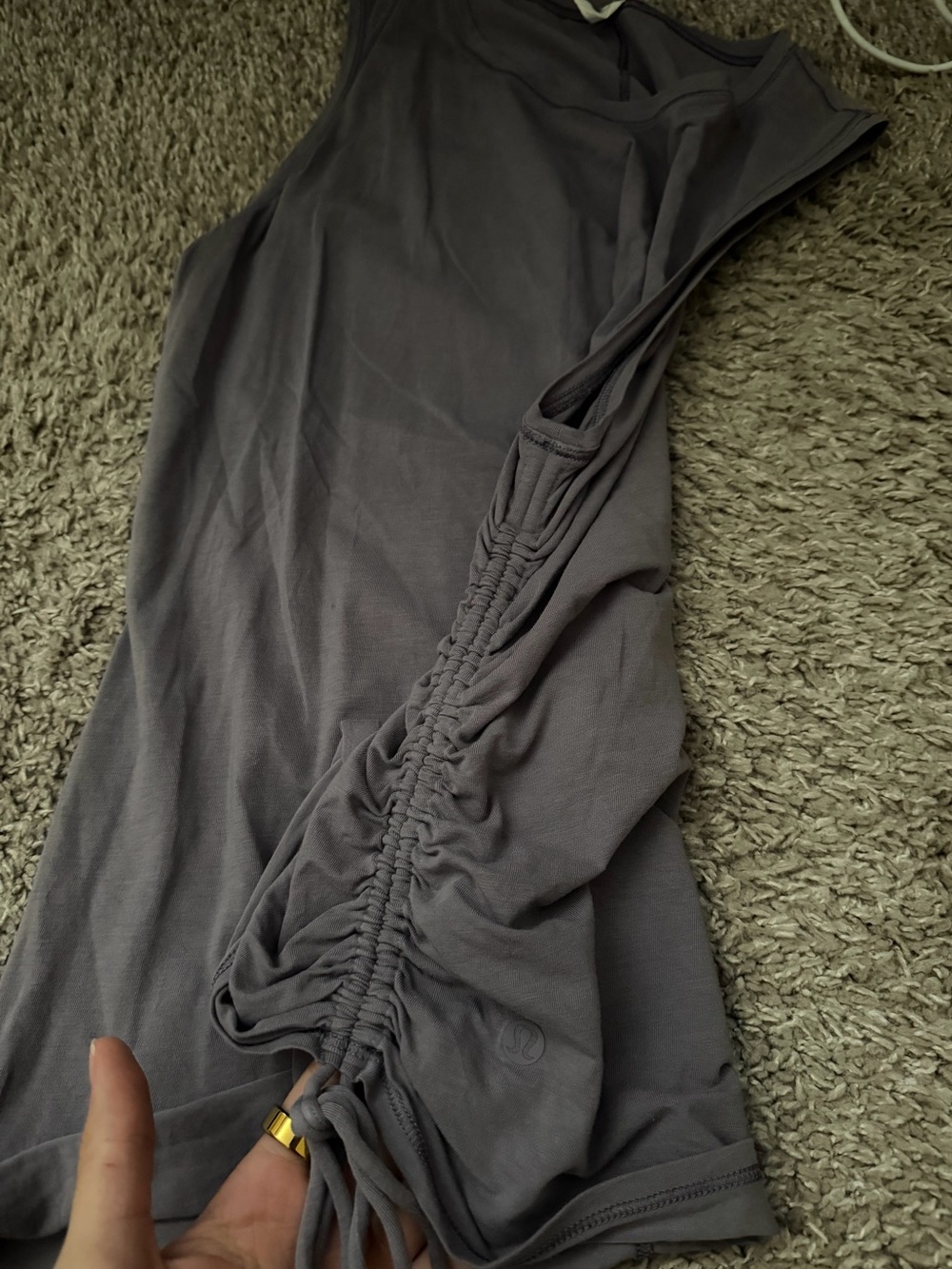 lululemon athletica purple Ruched Asymmetrical workout tank top